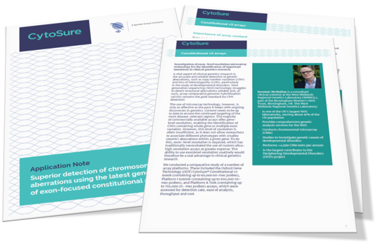 Superior detection of chromosomal aberrations using the latest generation of exon-focused constitutional arrays Image